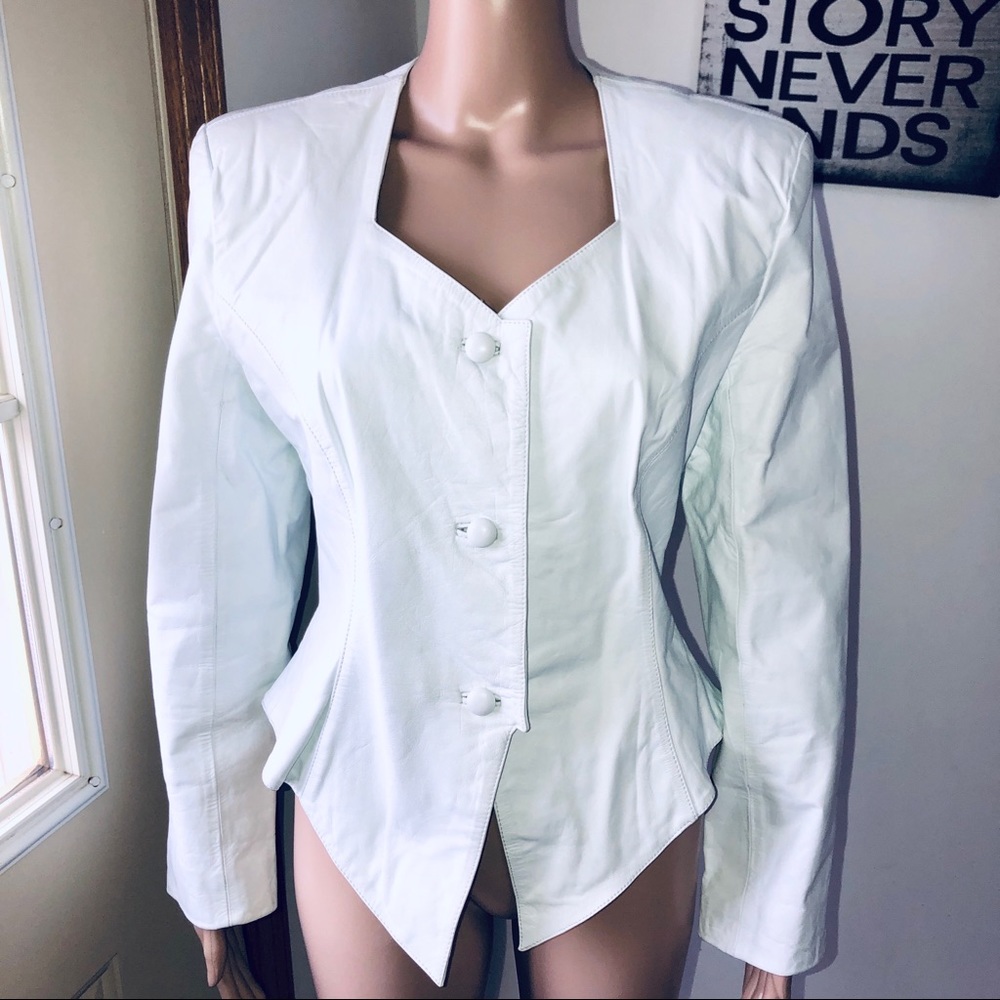 Rare! Wilsons Leather white coat vintage flawless! M
